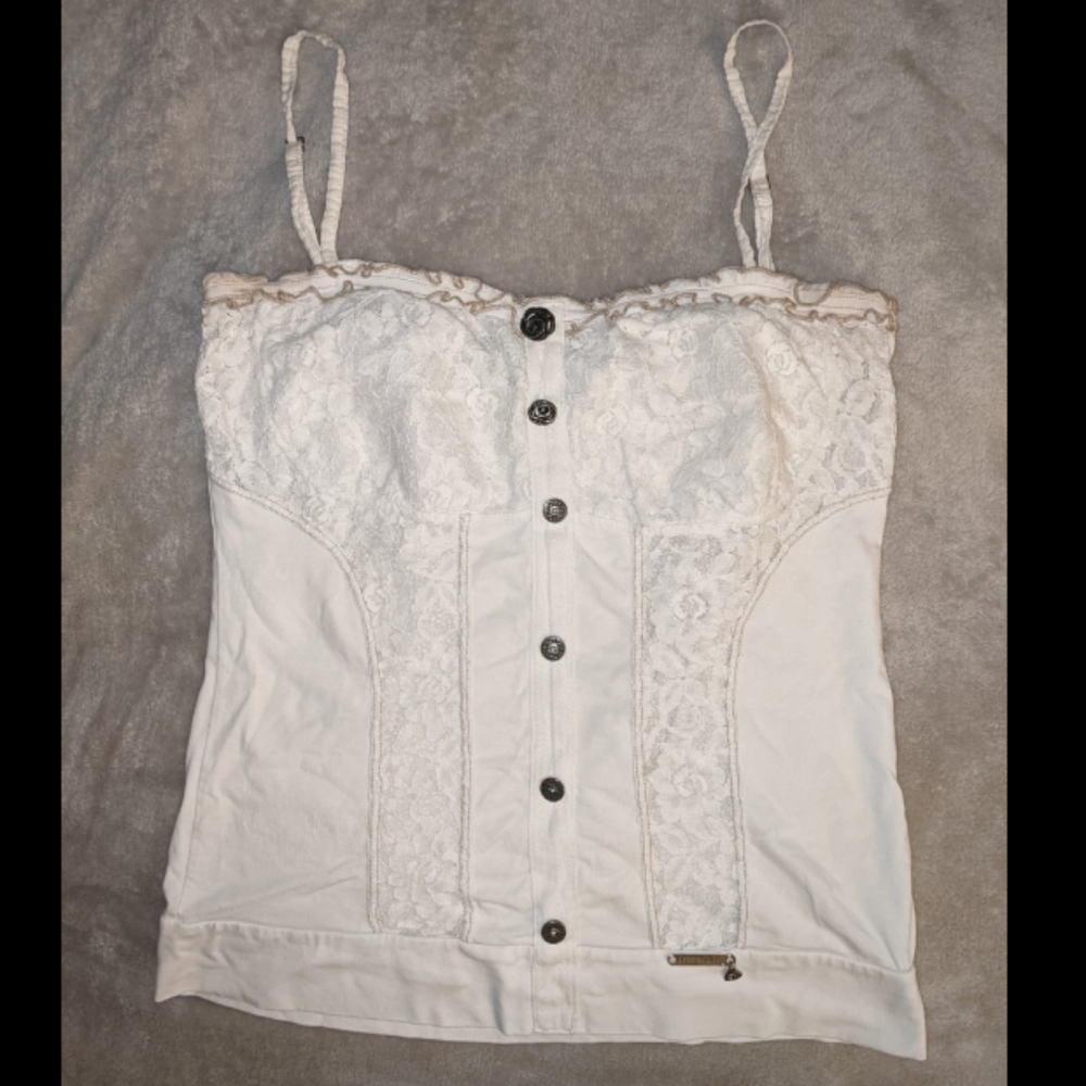 Donatella de Paoli Lace Sweetheart Tank Top Size Medium